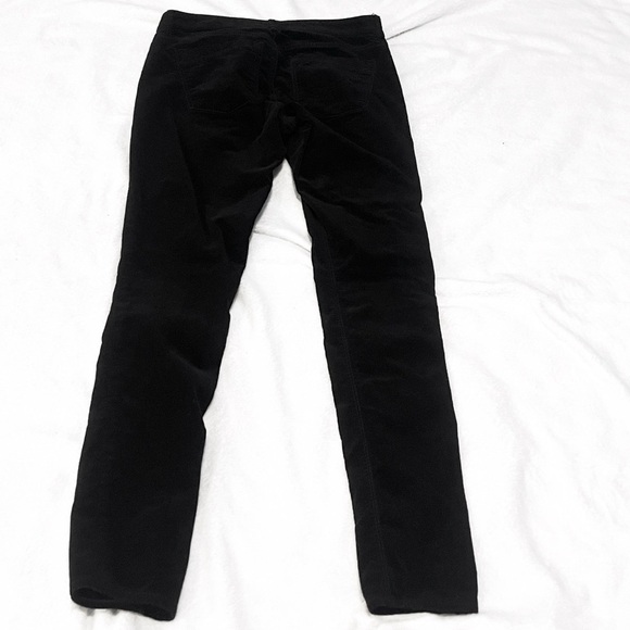 Express Stella Low Rise Velour Legging Skinny Pants Solid Black Size 6 Pockets - Picture 2 of 7